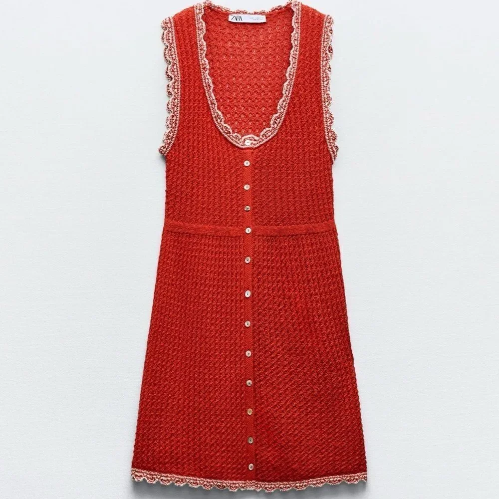 Zara pointelle knit mini dress - Picture 3 of 6